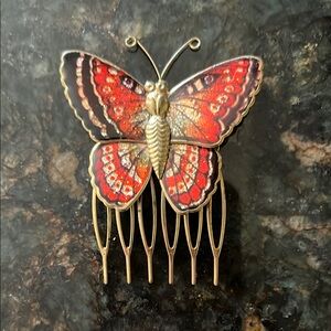 Vintage butterfly hair comb